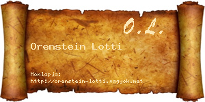 Orenstein Lotti névjegykártya